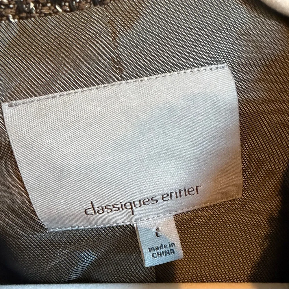 Nordstrom brand tweed jacket. Black/gray blend. Size Large. EUC - Picture 3 of 4